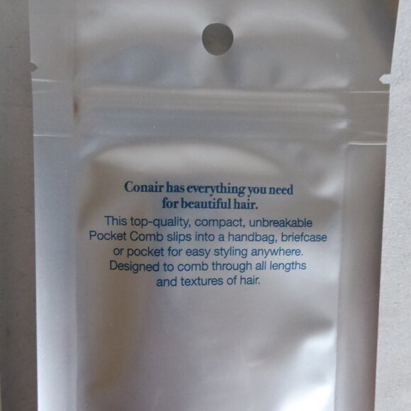 NEW IN PACKAGE CONAIR BRAND POCKET COMB LOT OF 3 - Picture 7 of 8